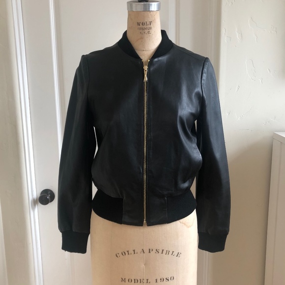 Kate Spade Leather Bomber Jacket - Picture 3 of 5